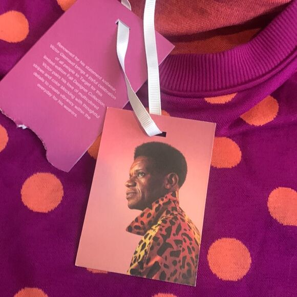 Victor Glemaud x Target Purple Polka Dot Long Sleeve Tunic Dress Size large nwt - Picture 6 of 7